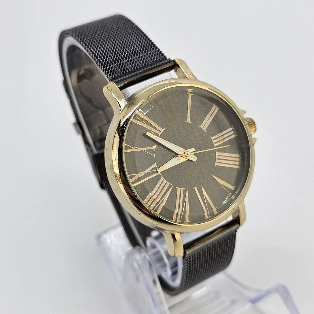 Women's Analog Watch 36MM Dark Brown Dial Dark Brown Mesh Bands NEW Battery